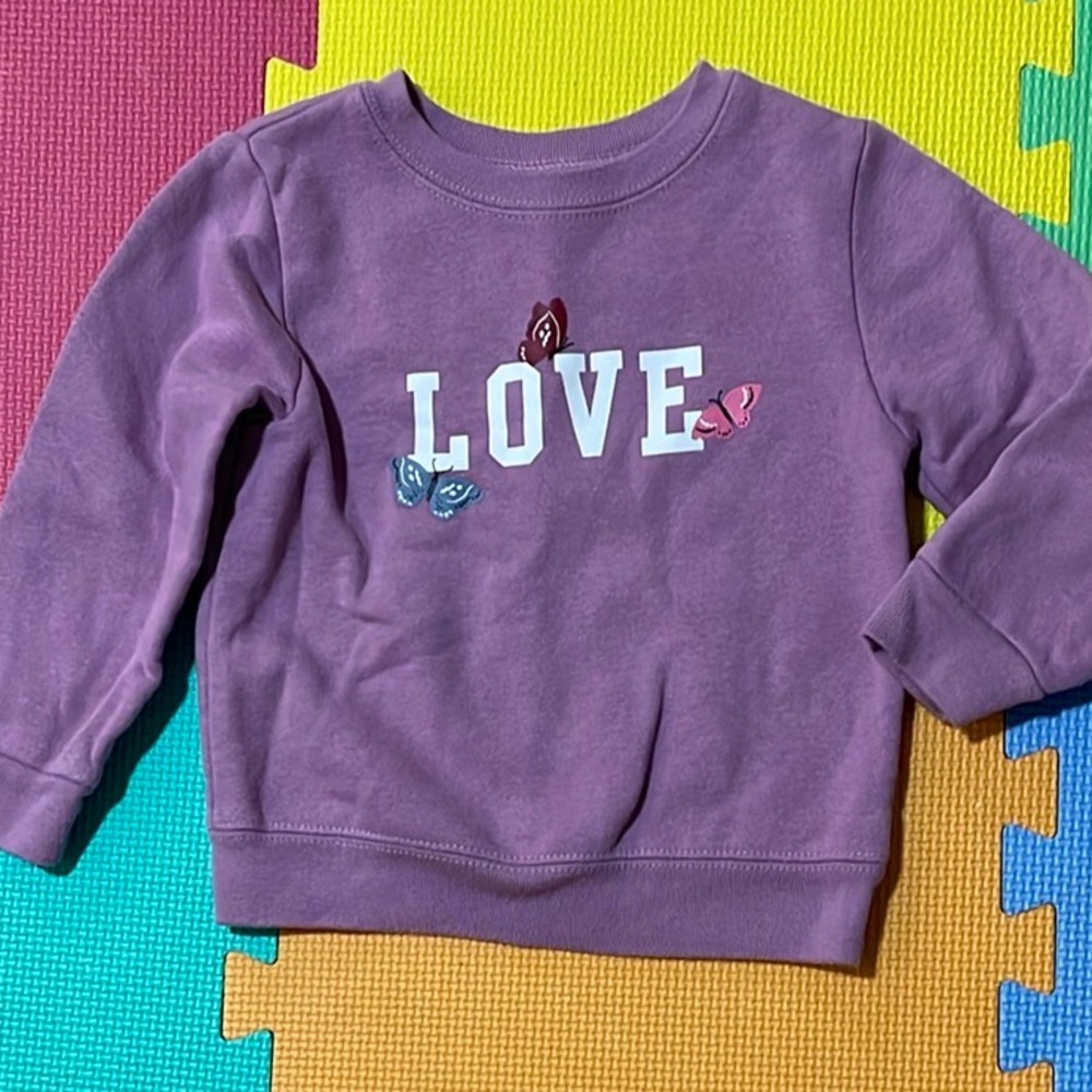 Garanimals Lavender Sweatshirt with Love and Butterfly Accents